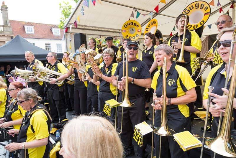 WimborneFolk's tweet photo. Gugge 2000 are returning to #WimborneFolk festival to play their Guggenmusik through the streets of Wimborne.
https://t.co/Q5f8LptJM7 https://t.co/gPJ4d1S5GG