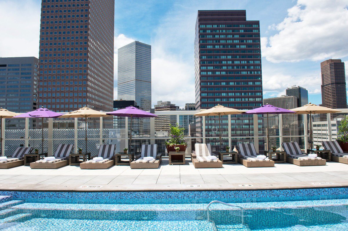 WarwickDenver's tweet photo. Warwick Denver's rooftop pool has reopened just in time for the holiday weekend! #MemorialDay #PoolTime #TravelTuesday https://t.co/DhL62NWjkW