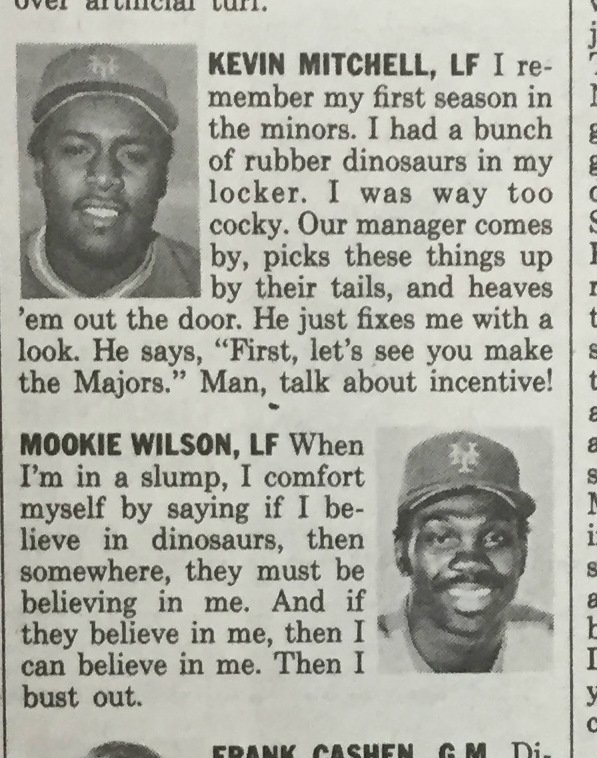 Mookie Wilson and T-Rex: Budding Bro-Mance : r/funny