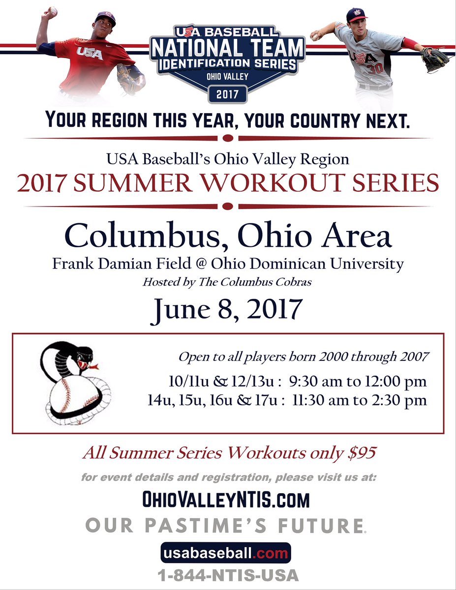 Looking for the next step? We have partnered with USA Baseball to hold their Ohio Valley NTIS workouts at ODU on June 8th!