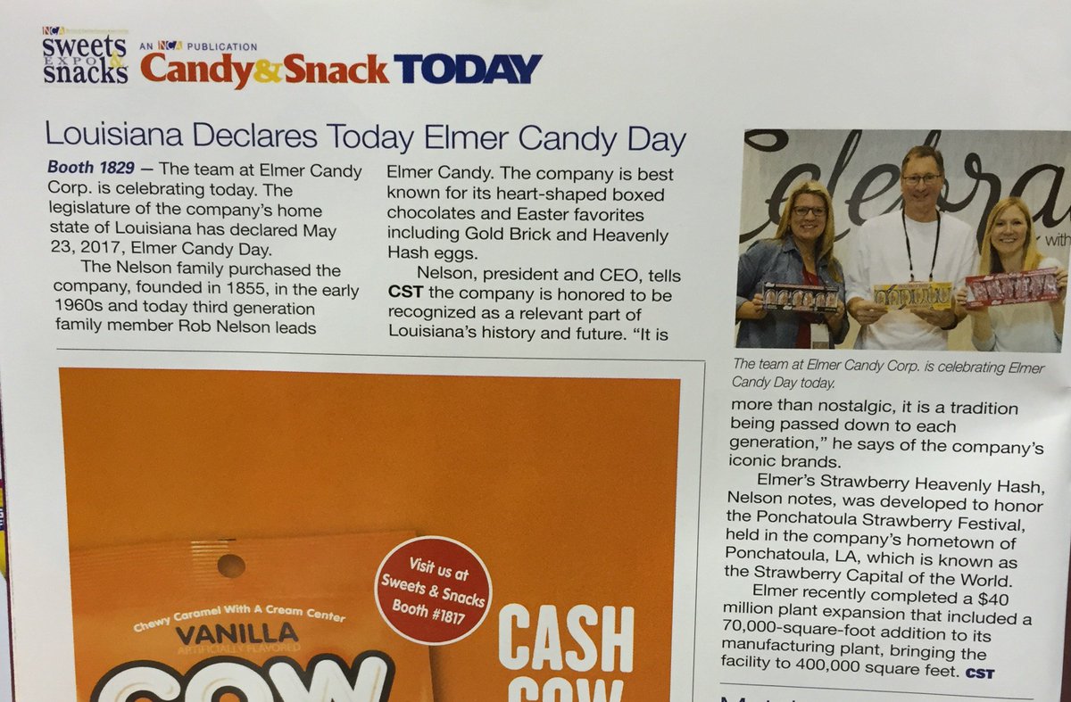 Elmer_Chocolate's tweet photo. It's Elmer Candy Day! We're celebrating  @SWEETSandSNACKS Expo in Chicago! #CelebrateWithChocolate #SSE17 https://t.co/quBWvGas5Y