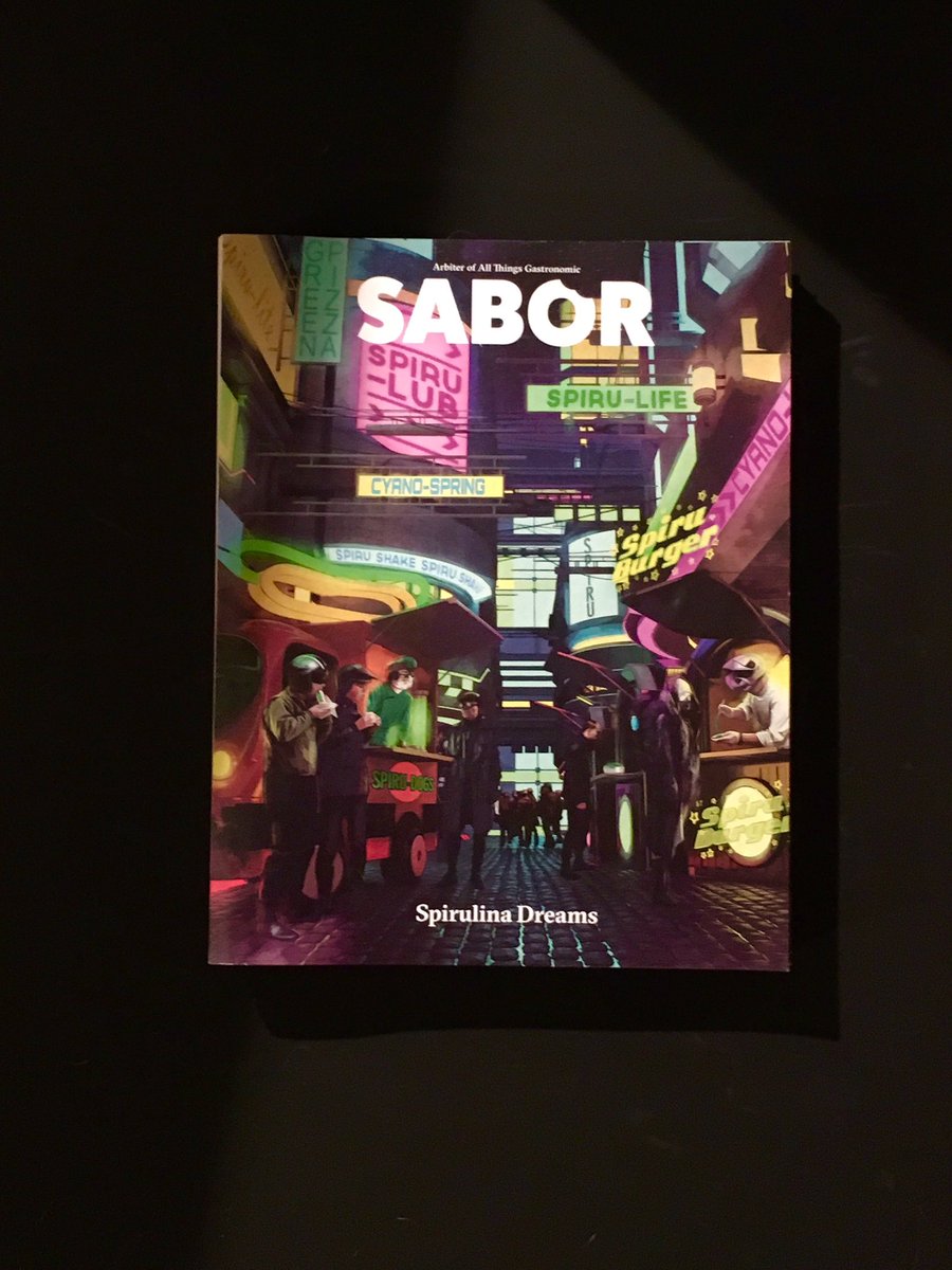 SaborJournal's tweet image. The cover of our 2nd issue, Spirulina Dreams. Releasing in June.