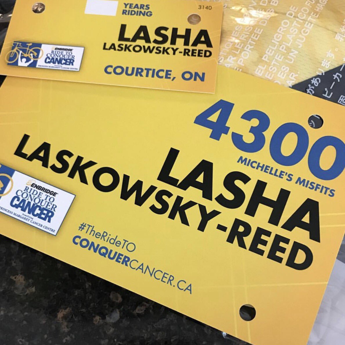 My plates came today! Honoured to be riding again this year. #effcancer #enbridgeridetoconquercancer #ridetoconquercancer #rideto