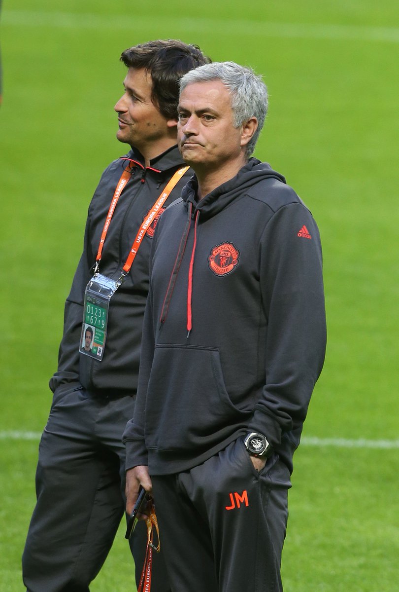 ManUtd's tweet image. The #MUFC players and staff at the Friends Arena in Stockholm.