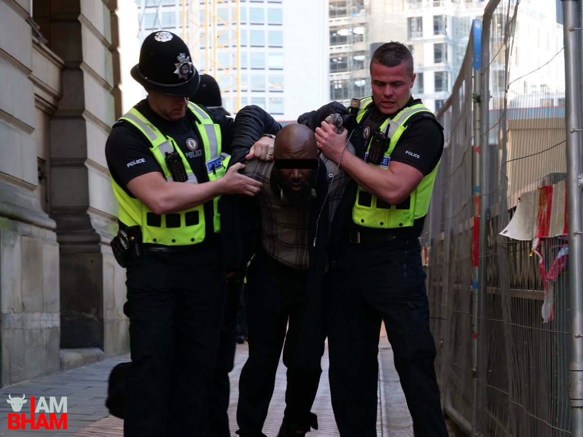 IAmBirmingham's tweet photo. BREAKING: Man apparently armed with large knife and a baseball bat arrested during #Manchester attack vigil in #Birmingham this evening. https://t.co/sa8a8SHXqJ
