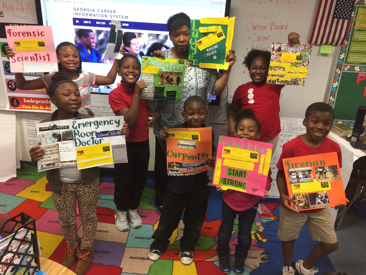 IAmSonyaWright's tweet photo. So much fun creating Career Boards with 2nd Grade Students today @dhstantones @IAmSonyaWright @Robinviews #changlives #creatingavision https://t.co/T6HpNDTXQo