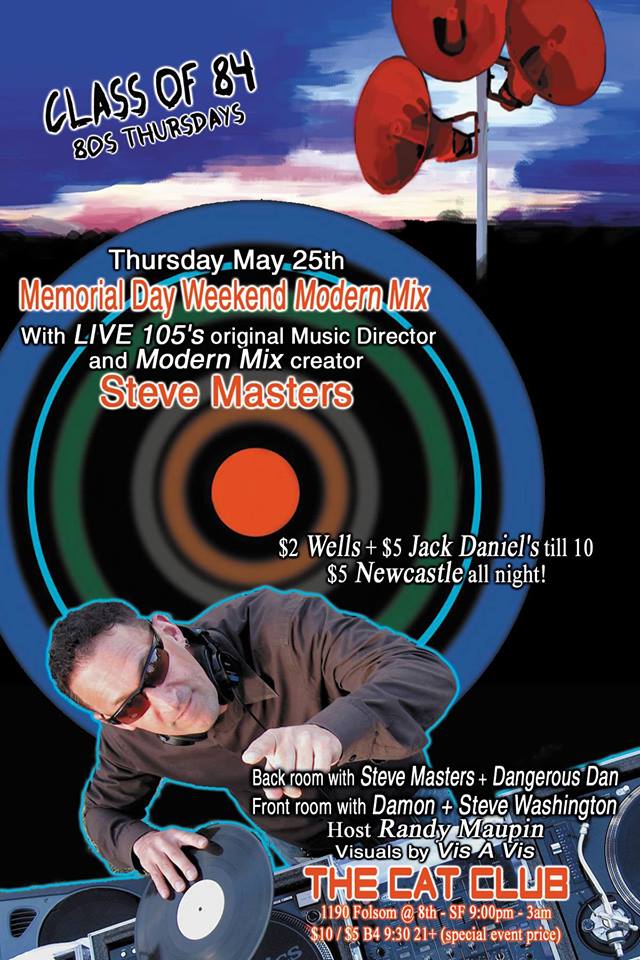 sfcatclub (@sfcatclub) on Twitter photo .<a href="/masters/">Steve Masters</a> brings his legendary #ModernMix to our DJ Booth, this Thursday. Don't miss out #SF!
bit.ly/mastersmemoria… .<a href="/masters/">Steve Masters</a> brings his legendary #ModernMix to our DJ Booth, this Thursday. Don't miss out #SF!
bit.ly/mastersmemoria…