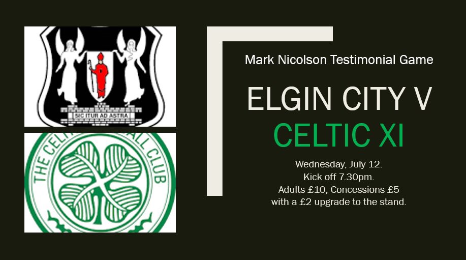 Testimonial game for <a href="/twigno10/">Mark Nicolson</a> will be against a Celtic XI on July 12.