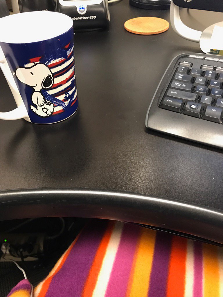 ChrisDornburg's tweet photo. Cup of tea and a blanket at work. #summersover #thisisSC #naptime https://t.co/OdOcZtV2So