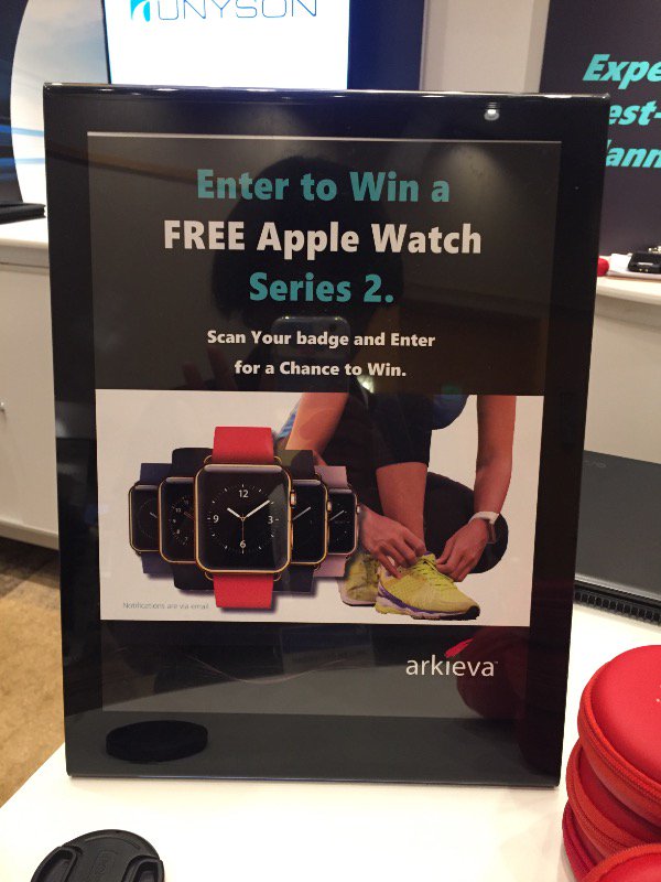 Cutwaters's tweet photo. Enter to win free iWatch Series 2. Stop by the Arkieva booth for a quick scan to enter. #GartnerSCC https://t.co/qpTgkDymEI