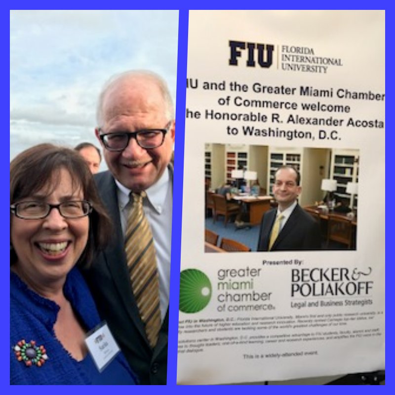 SaritaEBrown's tweet photo. Connected with #Pres4LSS & @FIU President #MarkRosenberg who hosted a reception to welcome former dean of @fiulaw @SecretaryAcosta to DC! https://t.co/gx198CWDbR