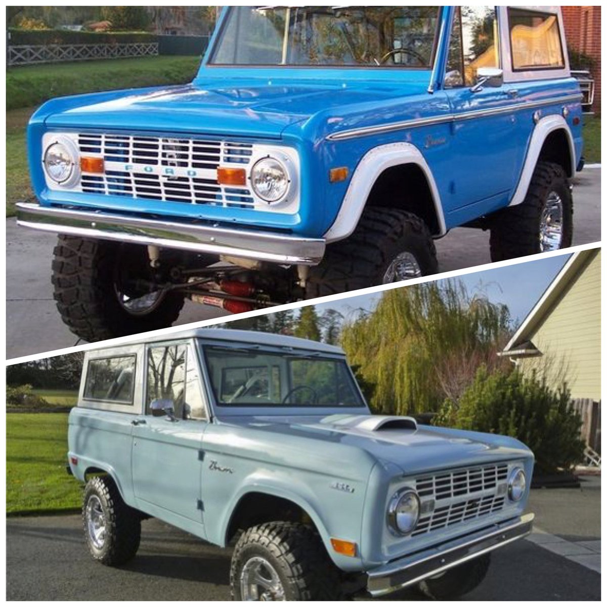 4WheelParts's tweet image. If you had a classic Bronco would you cut the quarter panel for more room, or leave it uncut for a traditional look?