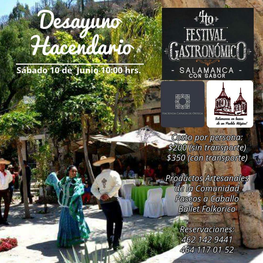 Turismo_Salaman's tweet photo. Asiste al Desayuno Hacendario en Cañada de Ortega el sábado 10 de junio a las 10:00 hrs. 
#SalamancaEsEnergía
#EnamórateDeSalamanca https://t.co/ff8qAOIjty
