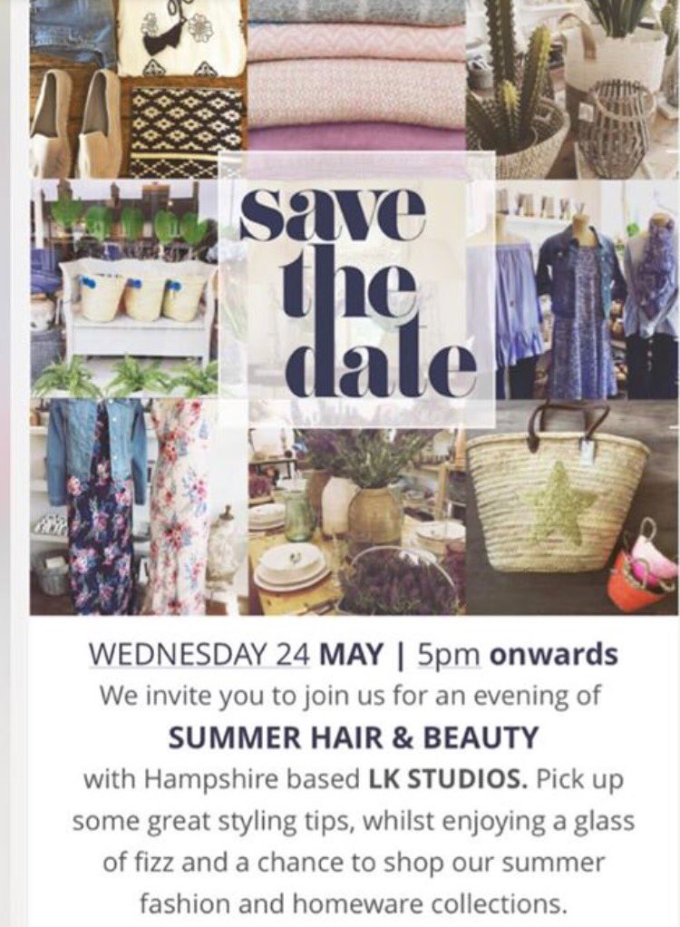 Join us Wednesday evening 5-9pm for a glass of bubbles and beauty with LK Studio <a href="/CashGoose/">Cashmere Goose</a> 💕#summerfun #HartleyWintney #shopping #welove