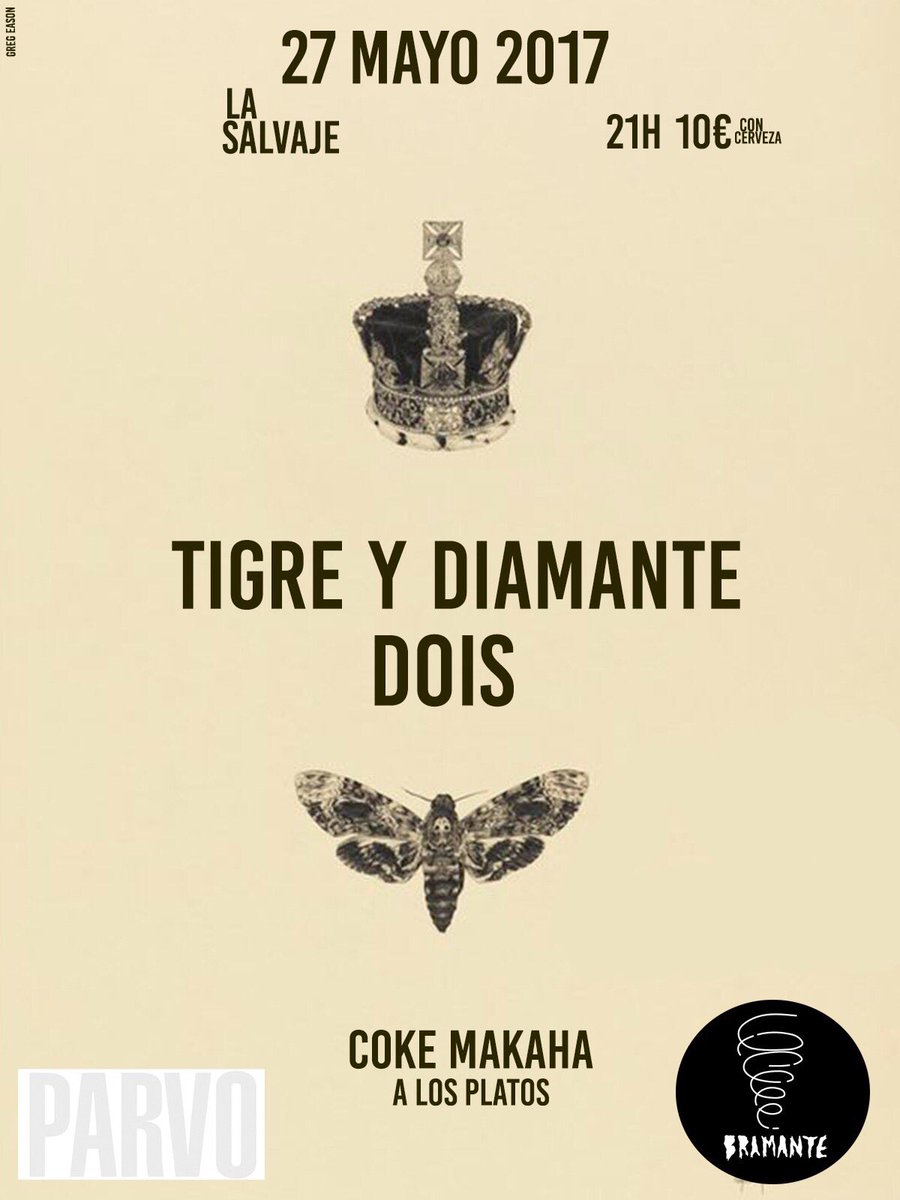 Y el sábado Tigre y Diamante presentan su nuevo 10" en <a href="/lasalvaje_ovd/">La Salvaje</a> , acompañados por Dois!! Con la entrada una cerveza por la cara!! 💪