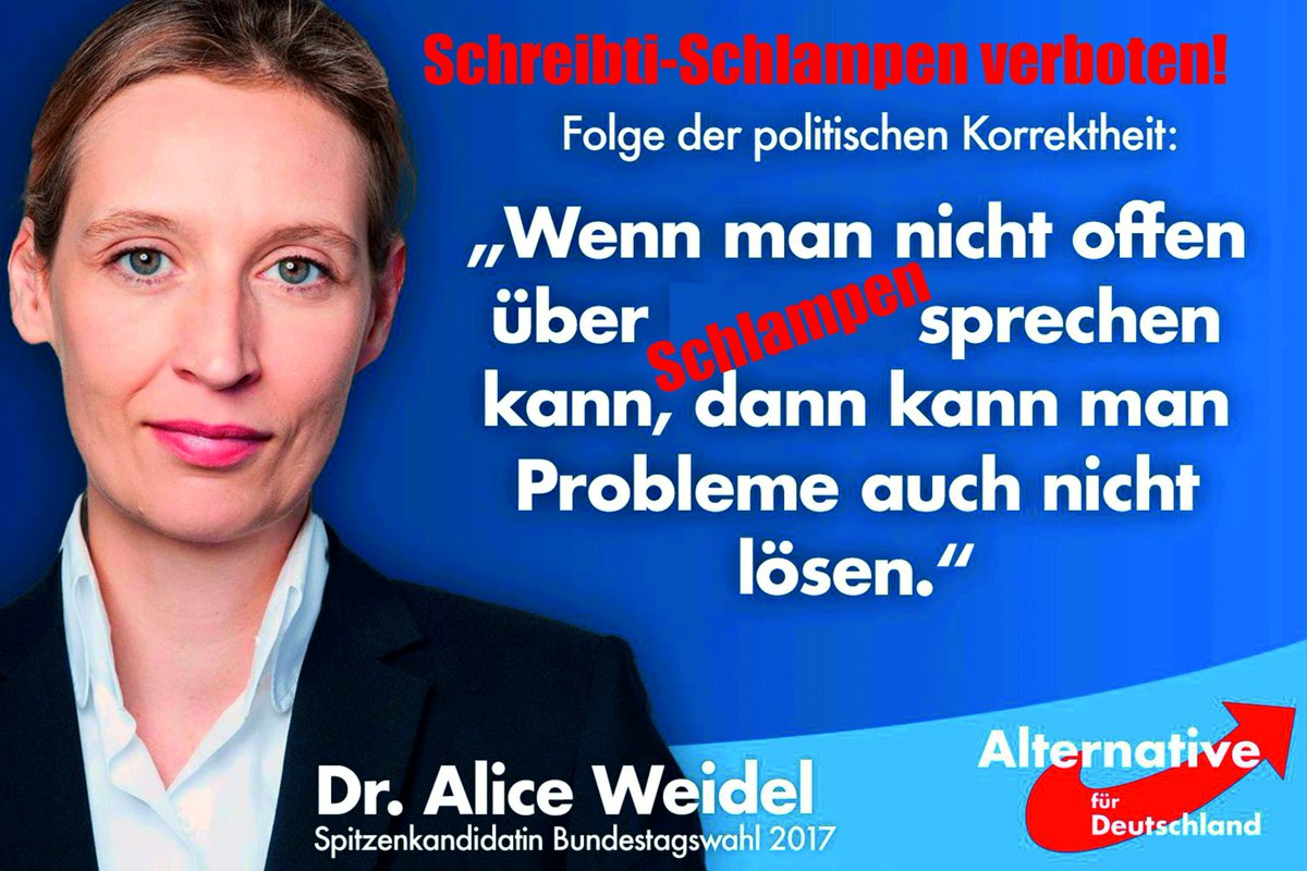 AFDRatgeber's tweet photo. @Terrabyte1973 Prinzipien...auf den Müllhaufen der Geschichte, sagt Alietsche Weidel #afd  wozu #jamaika - zur #btw17 #noafd https://t.co/O4Xqqaym33