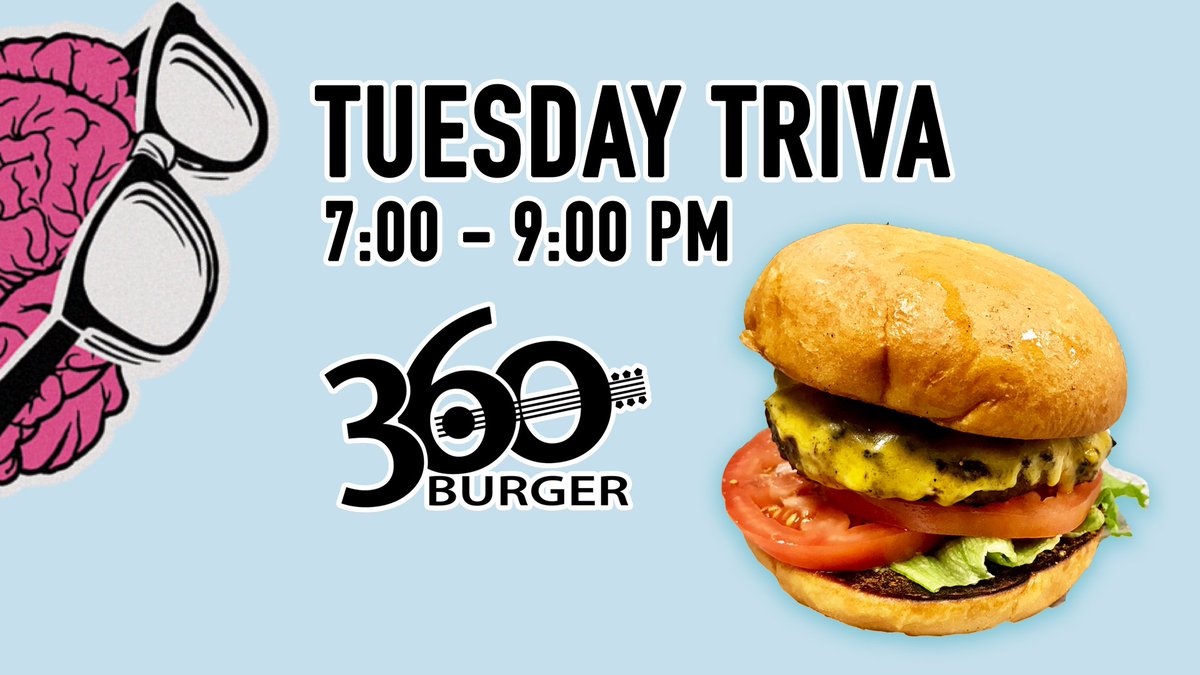 360Burger's tweet photo. #TriviaNight + #Burger + #Beer = 🤘😃🤘 https://t.co/8Q4bRHbOLA