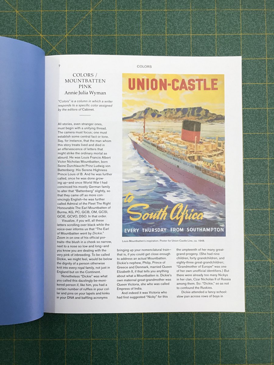 cabinetmagazine's tweet photo. Issue 62 is now crossing the Atlantic. But is the ship painted Mountbatten pink? #IssuePreview of @ajwyman on an unlikely naval camo color. https://t.co/vnnrLc292f