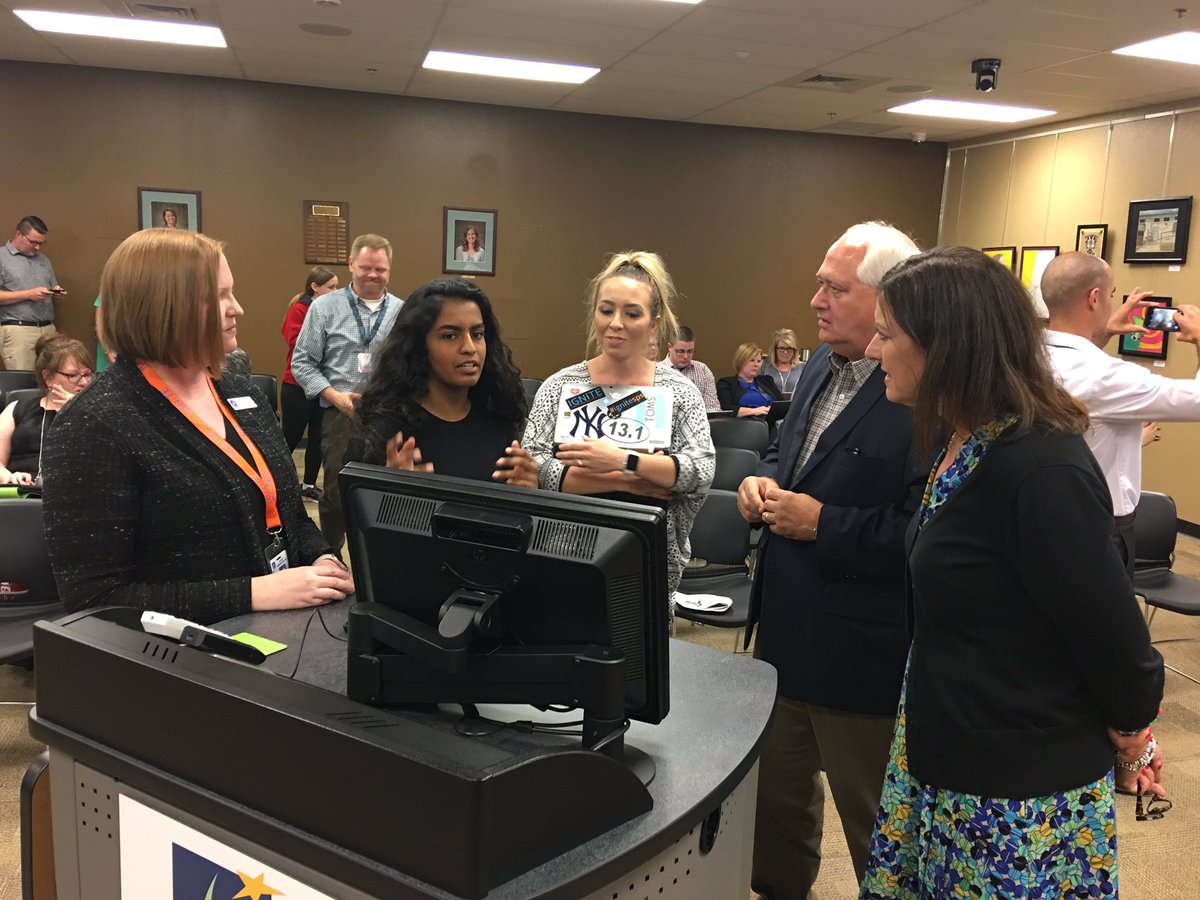 JohnJungmann's tweet photo. @officialSPS board members learning from students and teachers about "profile of a learner" project, exciting learner growth!  #POLSPS https://t.co/6sgsxvr1To