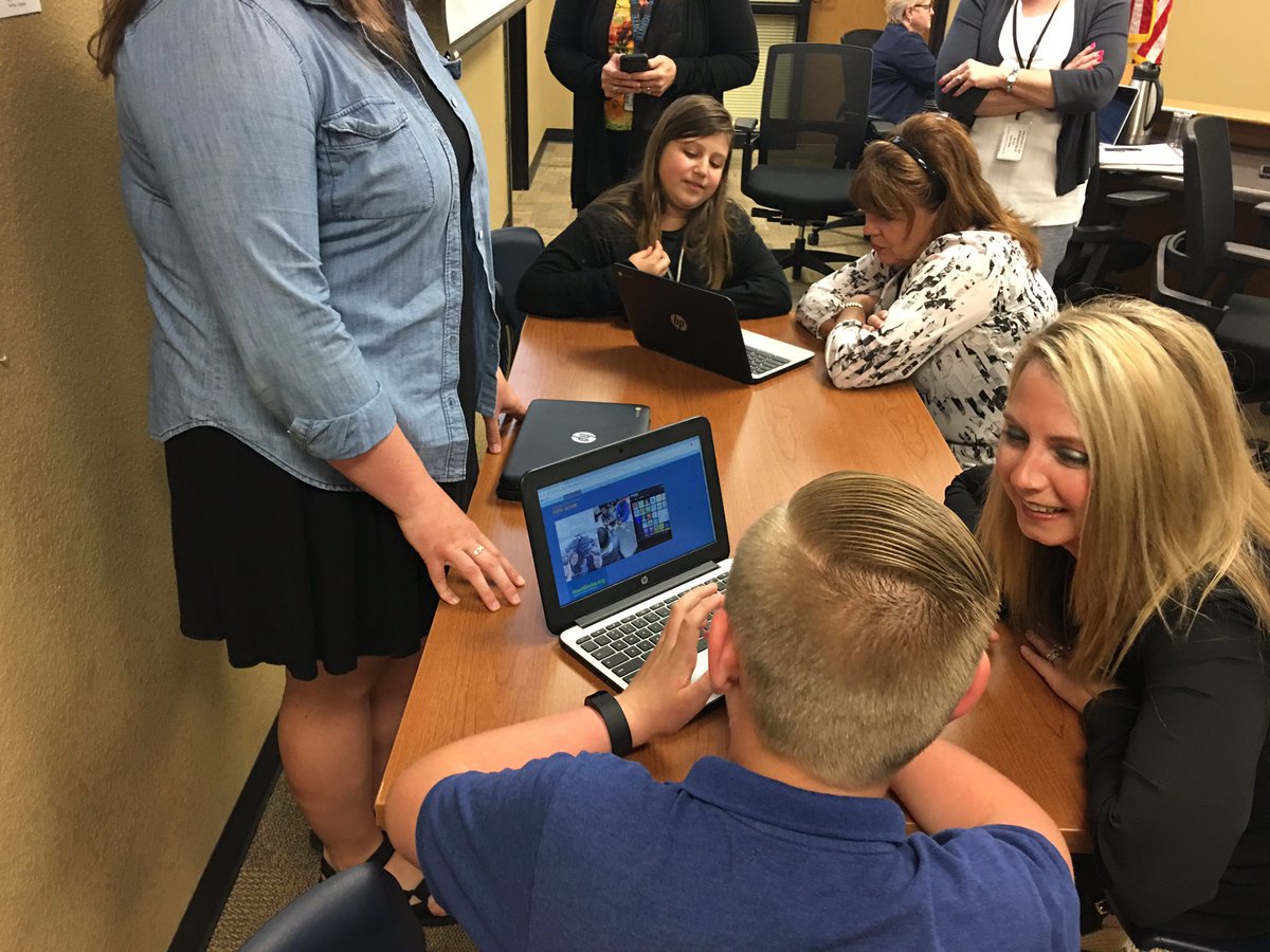 JohnJungmann's tweet photo. @officialSPS board members learning from students and teachers about "profile of a learner" project, exciting learner growth!  #POLSPS https://t.co/6sgsxvr1To