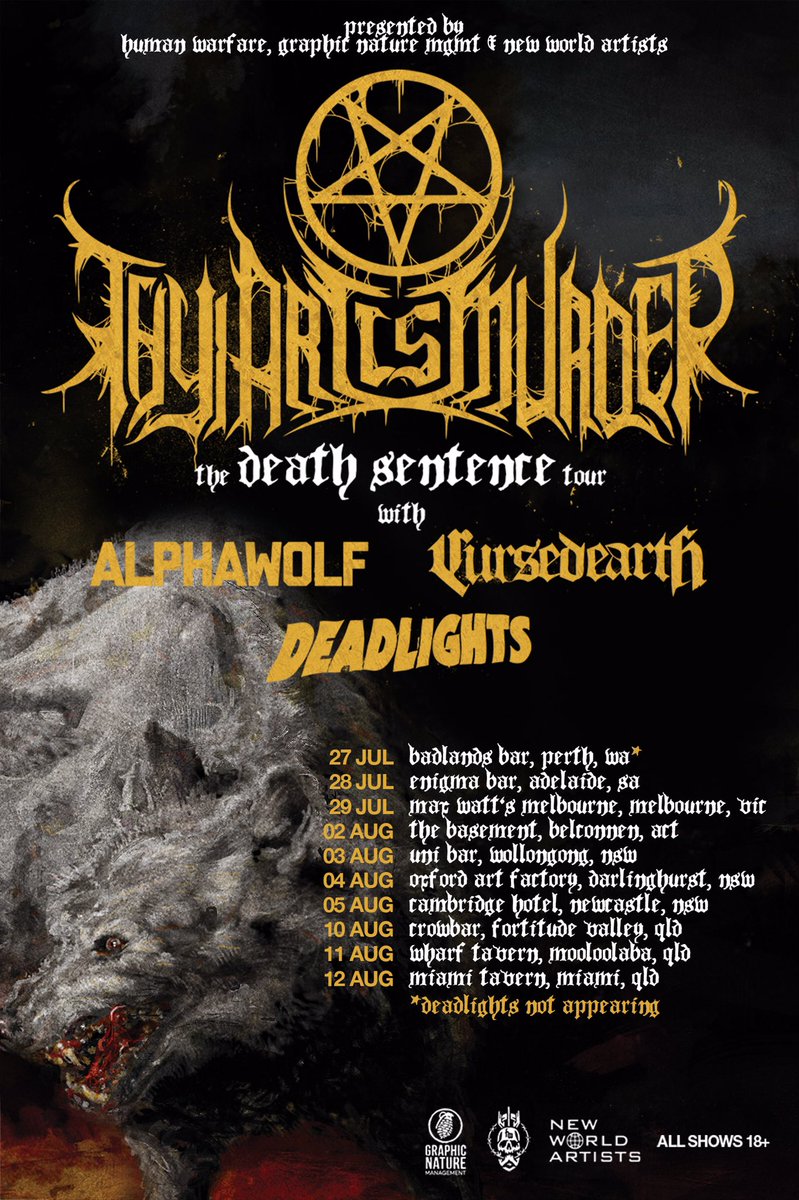 We're not stopping. 

Excited to hit the road with <a href="/thyartismurder/">Thy Art Is Murder</a> Cursed Earth and <a href="/deadlightsau/">Deadlights</a>