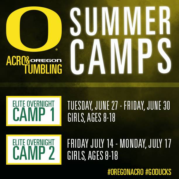 OregonAcroTumb's tweet photo. #OregonAcro will be hosting two elite camps this summer! Click for more info & to sign-up today - https://t.co/HeP2Jljyaa #GoDucks https://t.co/QQ1Zpz2xYp