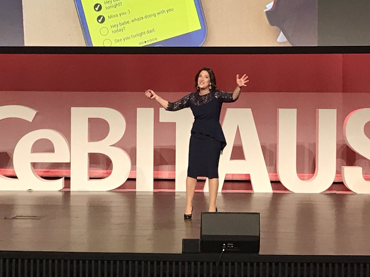 NSWBusiness's tweet photo. It's important to unplug because no great ideas are created when you're glued to a screen, says @randizuckerberg #CeBITAus https://t.co/91t78zmJHW