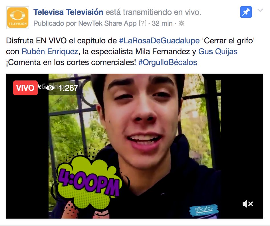 En el FB Live de #LaRosaDeGuadalupe también está <a href="/mariobautista_/">Mario Bautista</a> con un mensaje muy especial ¡Entra ya a Facebook.com/TelevisaTelevi…