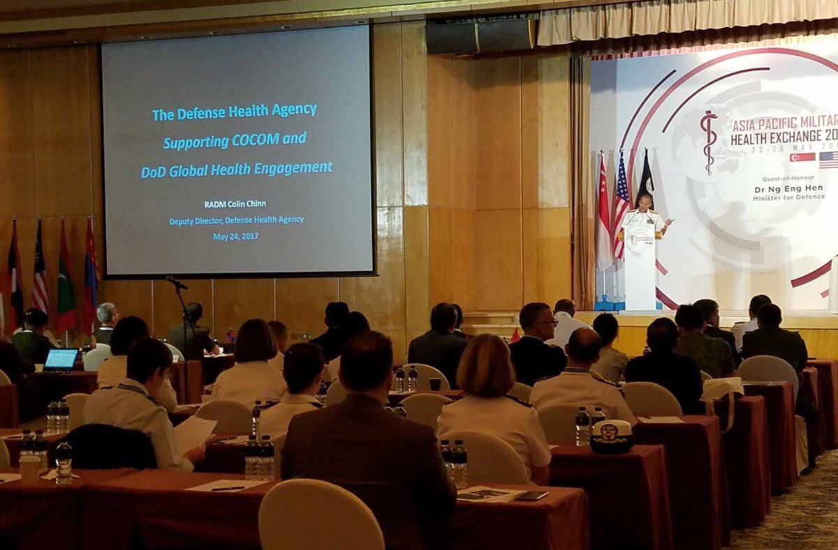 theCGHE's tweet photo. Day 2 of #APMHE2017 kicks off with RADM Chinn representing @DHADirector and introducing @DoD_DHA to partner nations' reps. #DoDGHE https://t.co/WeP6uwhuhG