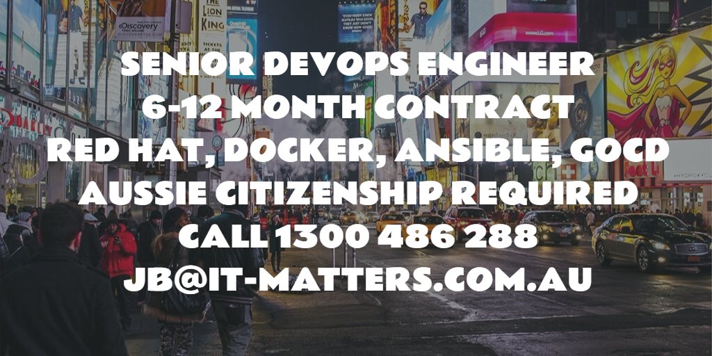 ITMattersJobs's tweet photo. #itjobs #devops #infrastructure #contractjobs #sydney #ci #cd #aws #redhat #docker #itmatters https://t.co/cnNOgyfLmh
