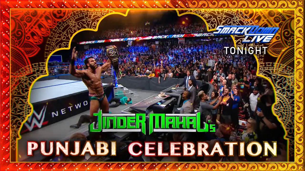 TONIGHT: A celebration is in order for the NEW #WWEChampion <a href="/JinderMahal/">Jinder Mahal</a>! #PunjabiCelebration #SDLive