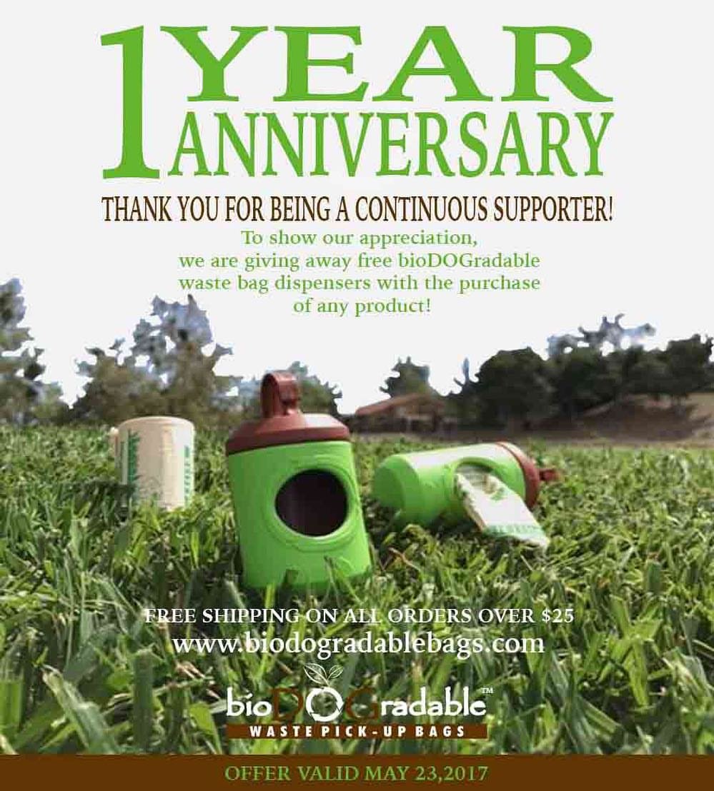 beyondGREEN_USA's tweet photo. @bioDOGbagz celebration #first #Anniversary #GoGreen #Dogs #pets #Freedispenser #freeshipping ##sustainability #ecofriendly #organic #cats https://t.co/boNdcJlei3