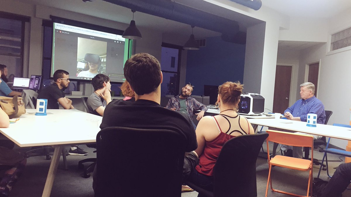 Glad I made it to the <a href="/AkronVR/">Akron VR Meetup</a> meetup - talking about using VR for teaching kids- dynamic learning!