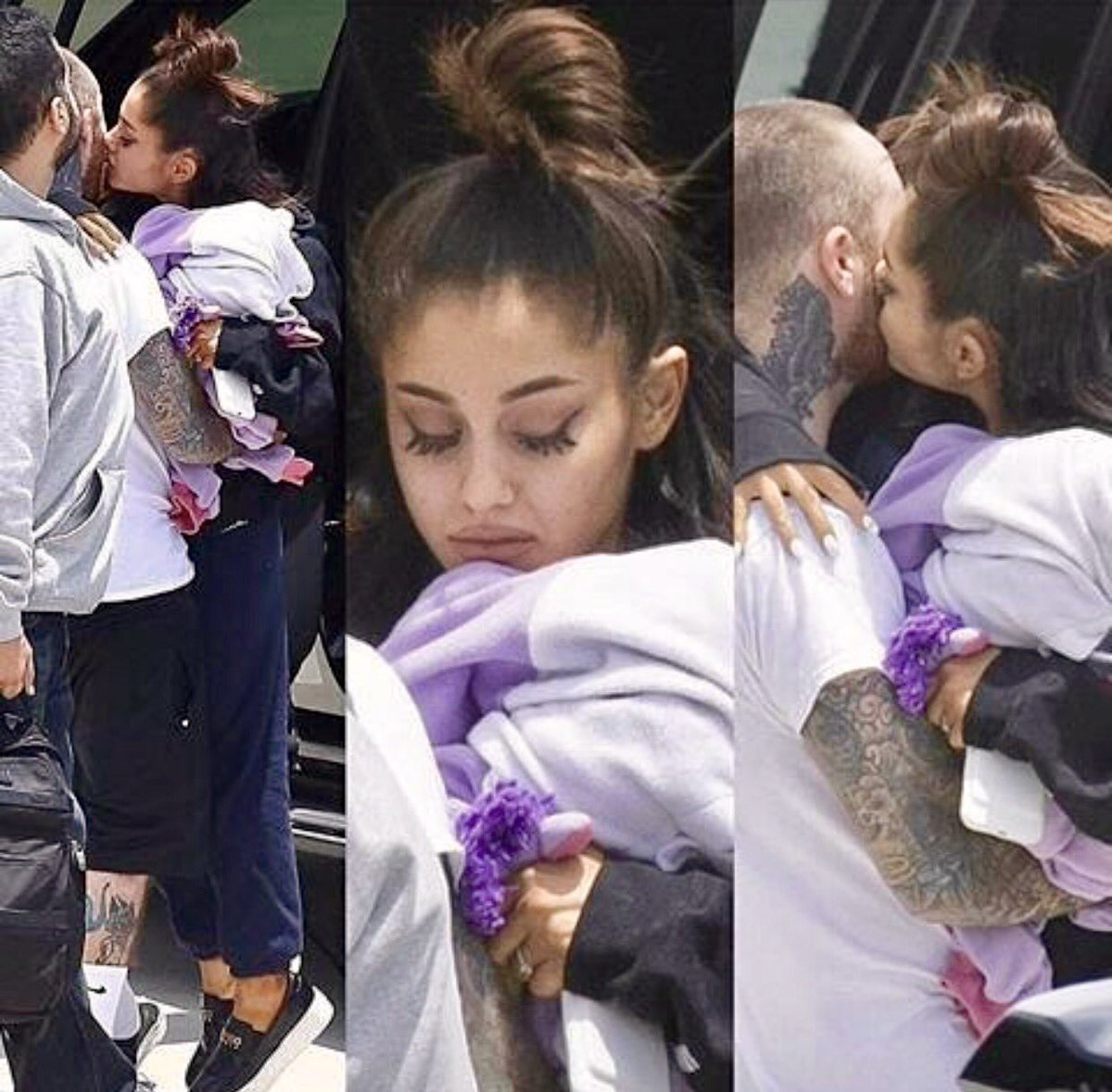 ElGordoyLaFlaca's tweet photo. Luego del atentado terrorista en #Manchester @arianagrande llegó aeropuerto de #BocaRatoń donde la esperaba su novio @MacMiller 🙏 https://t.co/NkVii26cqD