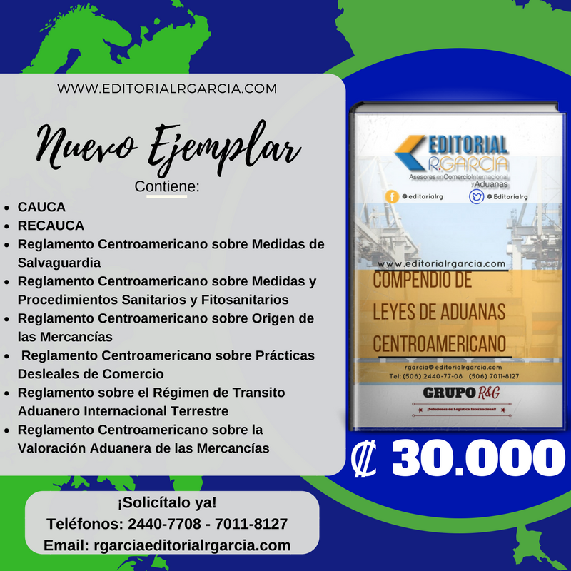 EditorialRG's tweet image. #NuevoEjemplar Conoce El Nuevo Compendio de Leyes de Aduanas Centroamericana que tenemos para ti @Procomer_CR  @comexcr