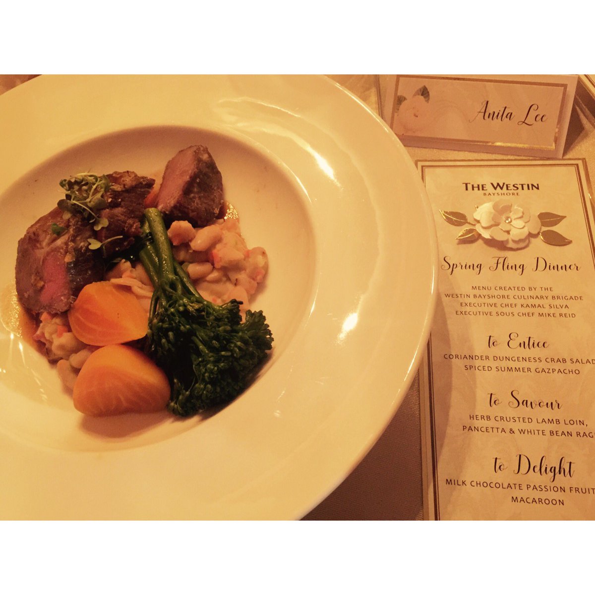 Yummy in my tummy! Thank you <a href="/WestinBayshore/">The Westin Bayshore</a> #springfling#westinbayshorevancouver#westinspringfling With @HongPhotography <a href="/DushanFlowers/">Dushan Flowers</a>