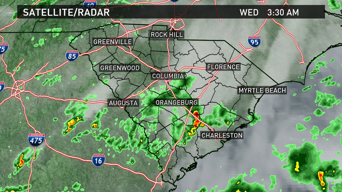 Here is the current South Carolina satellite/radar composite image
