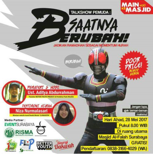 eventsurabaya's tweet photo. Hei, arek2 Suroboyo, Yuk ikutan kajian Islam | 28 Mei 2017 @ Masjid Al-Falah | HTM : Free | Info: 083831664029 https://t.co/2nsbgFh4PC