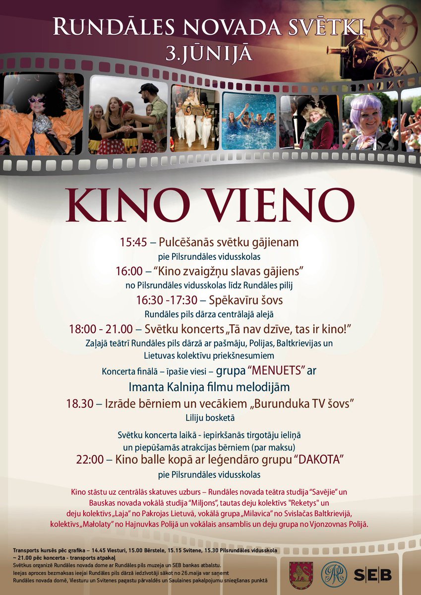 3.jūnijā - Rundāles novada svētki ar kino zvaigžņu slavas gājienu, spēkavīru šovu un svētku koncertu! rundale.lv/notikumu-kalen…