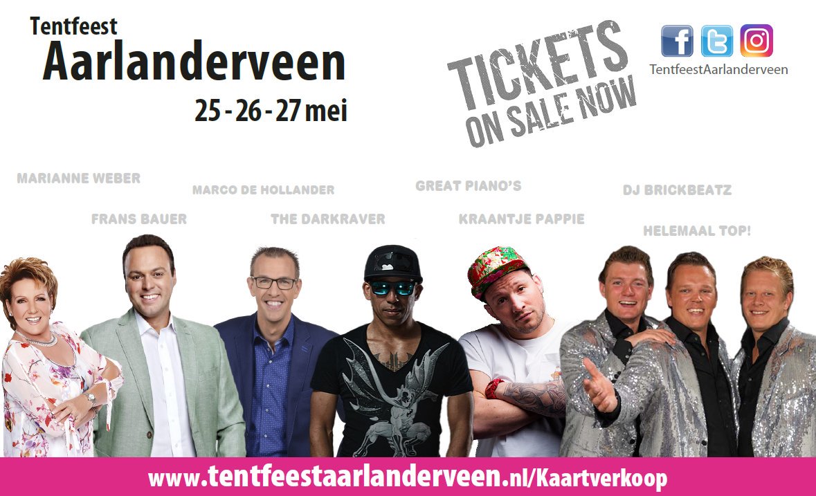 Wij zijn er klaar voor, jullie ook? Nog geen kaartje(s)? Voordelige voorverkoop: tentfeestaarlanderveen.nl/kaartverkoop/ <a href="/fransbauer_/">Frans Bauer</a>  <a href="/MarcodHollander/">Marco de Hollander</a>