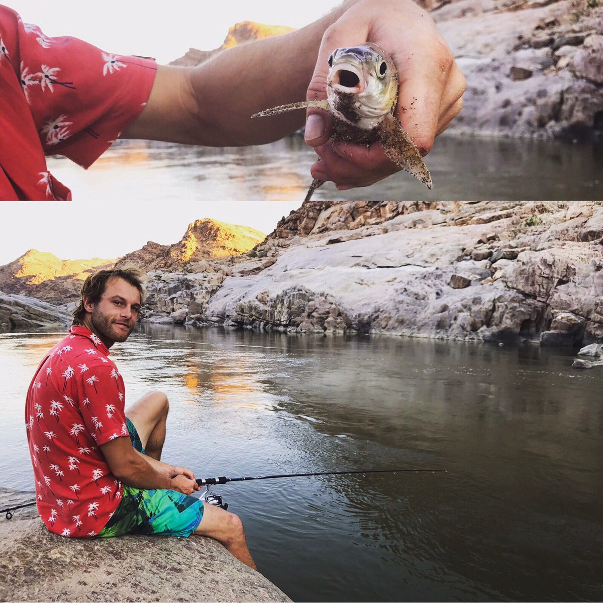 Oananamibia's tweet image. A spot of fishing with Ed, one of our expedition leaders! 🎣🌎 #oanaflorafauna #oana