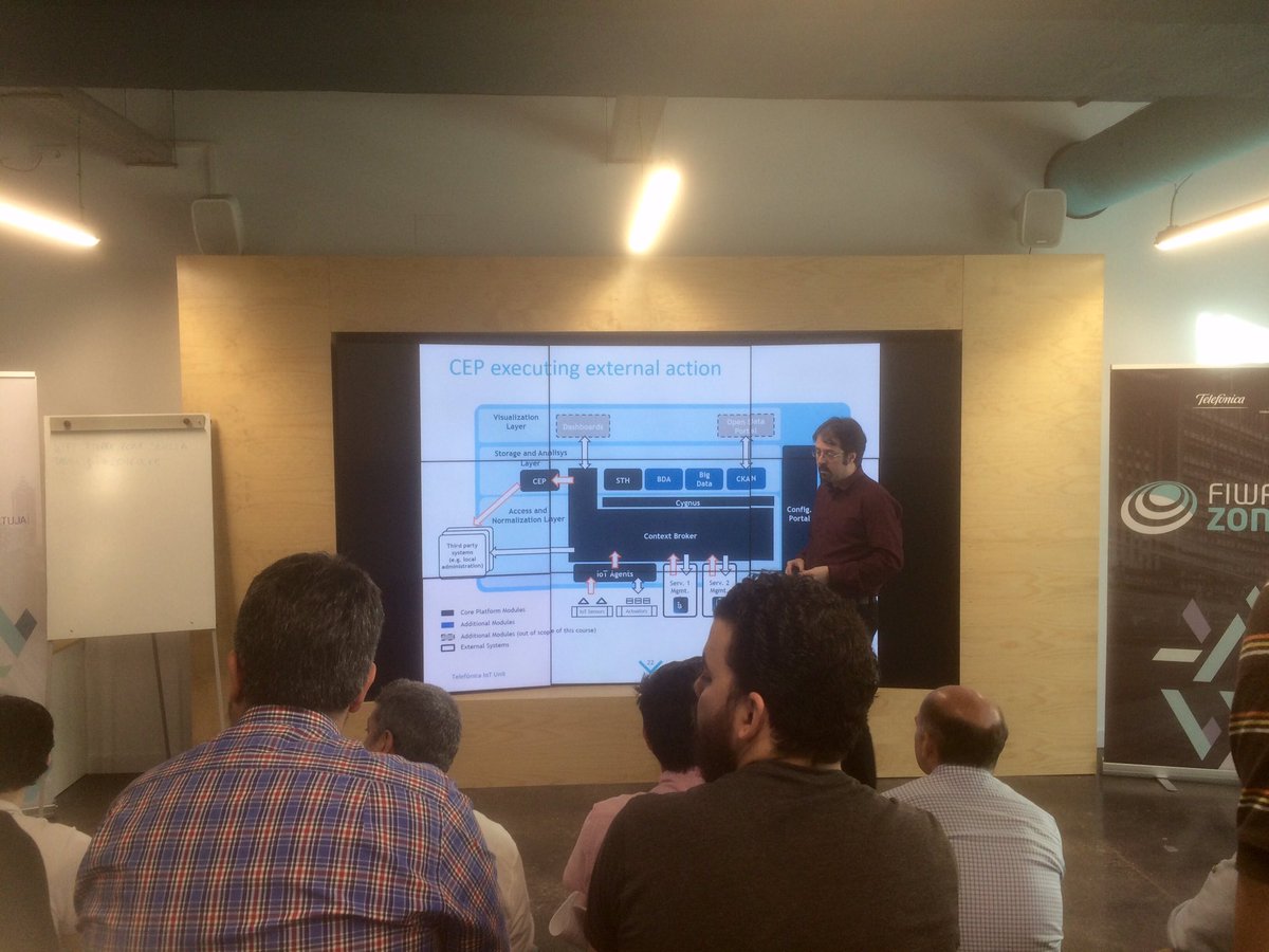 FIWAREZone's tweet photo. Recibimos en #FIWAREZone Sevilla a empresas con conocimiento previo en tecnología #FIWARE para resolver sus dudas en el taller #FIWARExperts https://t.co/RGGaW0HBjh