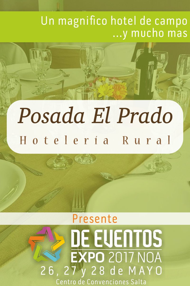 expoeventosnoa's tweet photo. #Expositores

Posada El Prado. El descanso entre tus aventuras.

#ExpoEventos #Salta #DeEventosExpo https://t.co/o36cWjJXkT