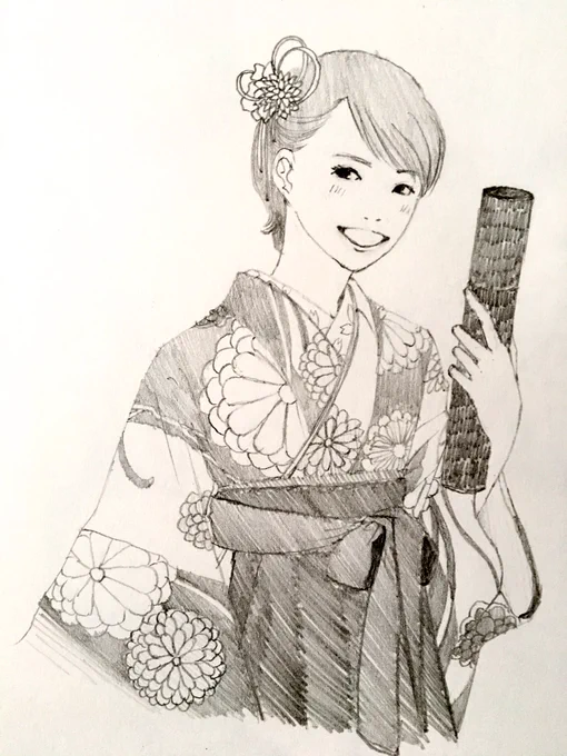 @yasu_nigehaji 
森山さん(旧姓)の卒業式、おまけつきです。
もーーー描けないのがイヤでイヤででもやらねばならないことはやらねば終わらないーーー。ひととき、お絵描きできて幸せでした…… 
