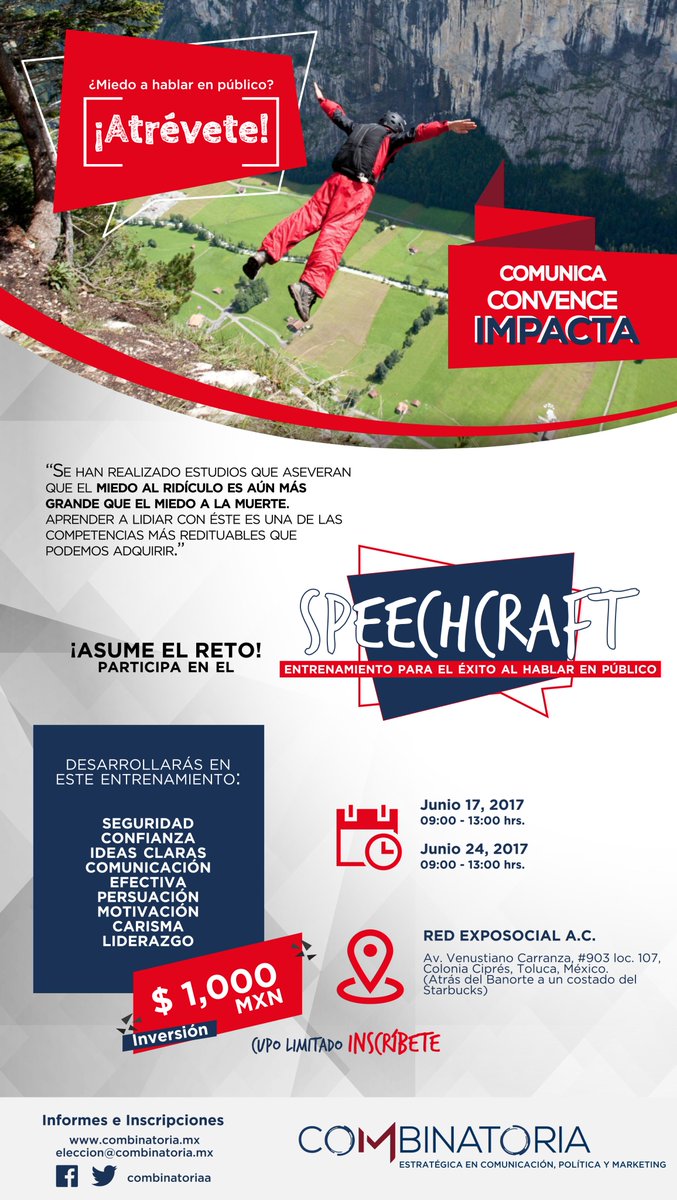combinatoriamx's tweet image. #speechcraft #atrévete #hablarenpúblico