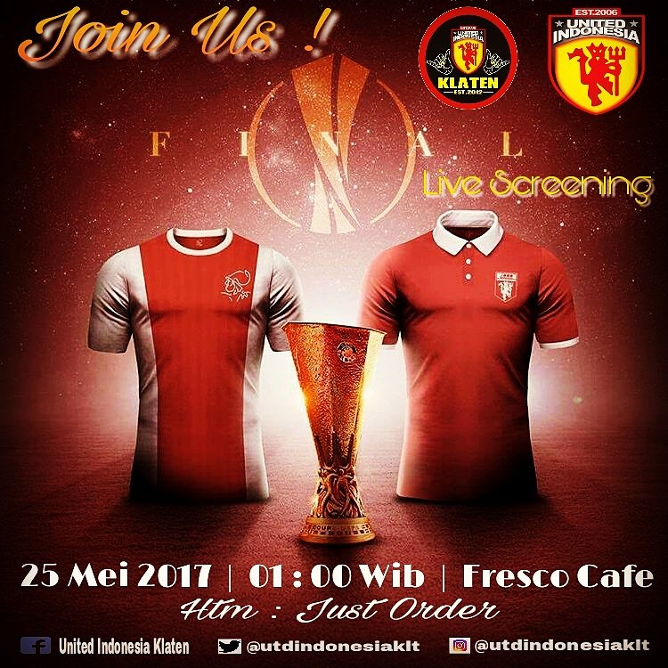 Ramaikan
Nonton bareng Final UEL
Ajax vs MUFC 
<a href="/FrescoMilk/">Fresco Milk</a> 
OG : 01.00
HTM : just order
CP : 082136589326
#UnitedTogether #NobarUIK
