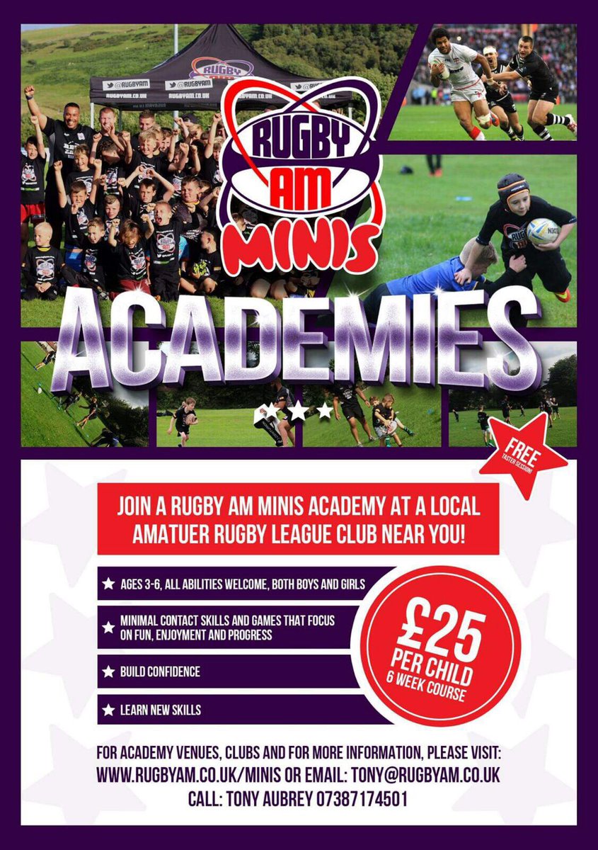 Exciting news for Portico Vine @RugbyAM mini academies starting in June go to rugbyam.co.uk/minis/ for more details and to book
