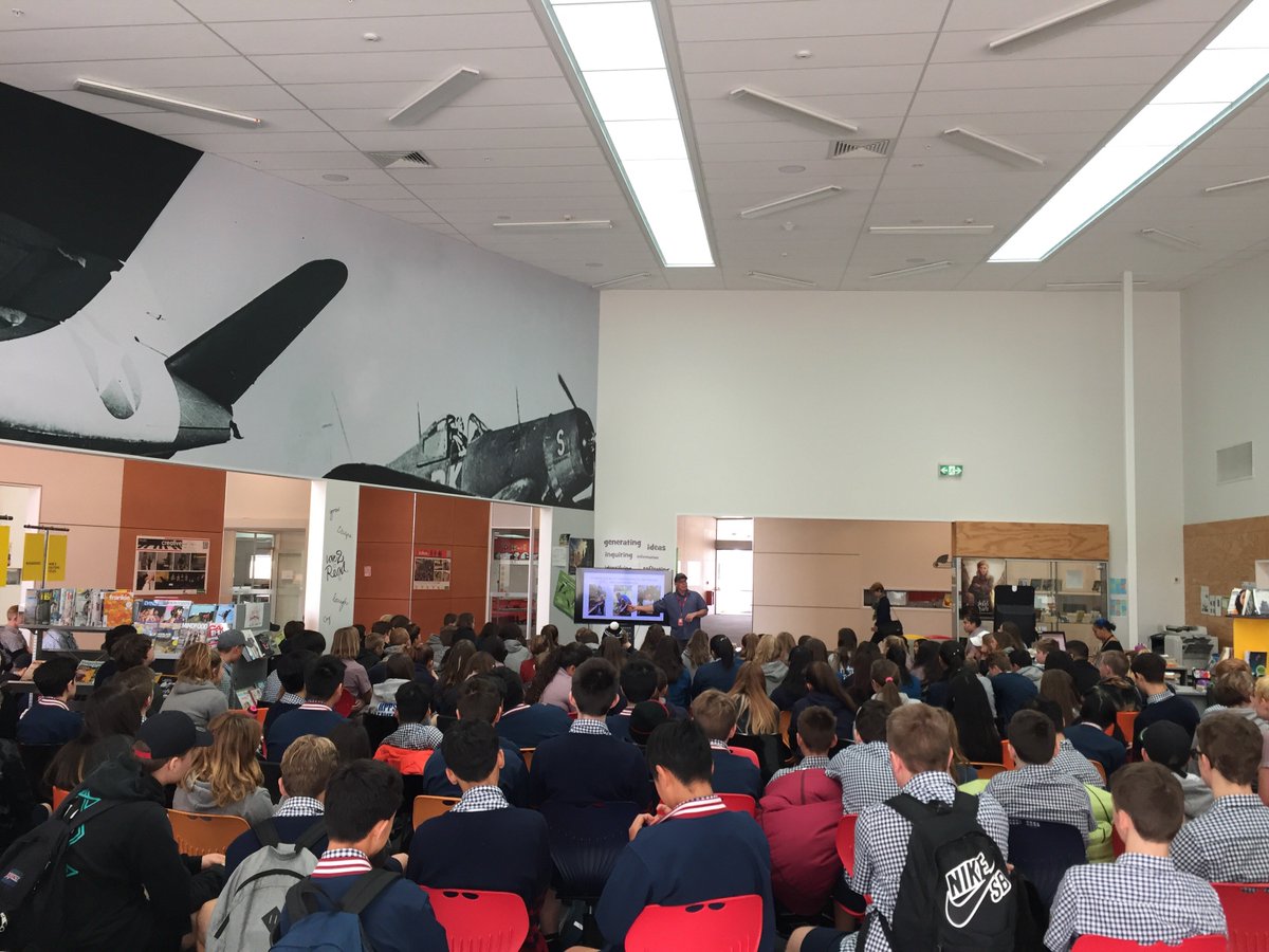 Awesome to have Derek from @kaipatiki talk to our students about their upcoming projects around sustainability today! <a href="/HPSSchool/">Hob Point Sec School</a>