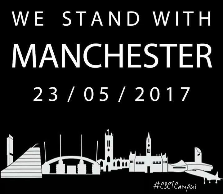 csctcampus's tweet photo. Our thoughts and prayers for those that have been affected at the Manchester Arena. #PrayForManchester #CSCTCampus https://t.co/uDjn6E27Go