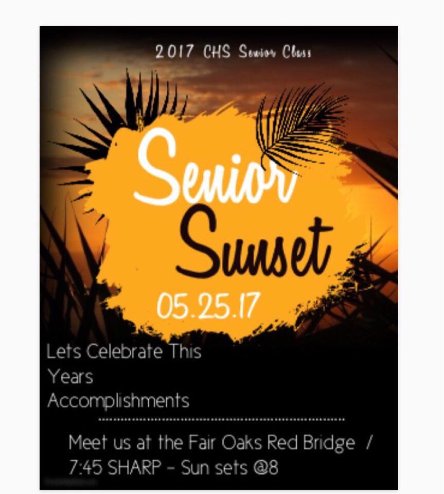 Senior Sunset is THIS Thursday guys!!!